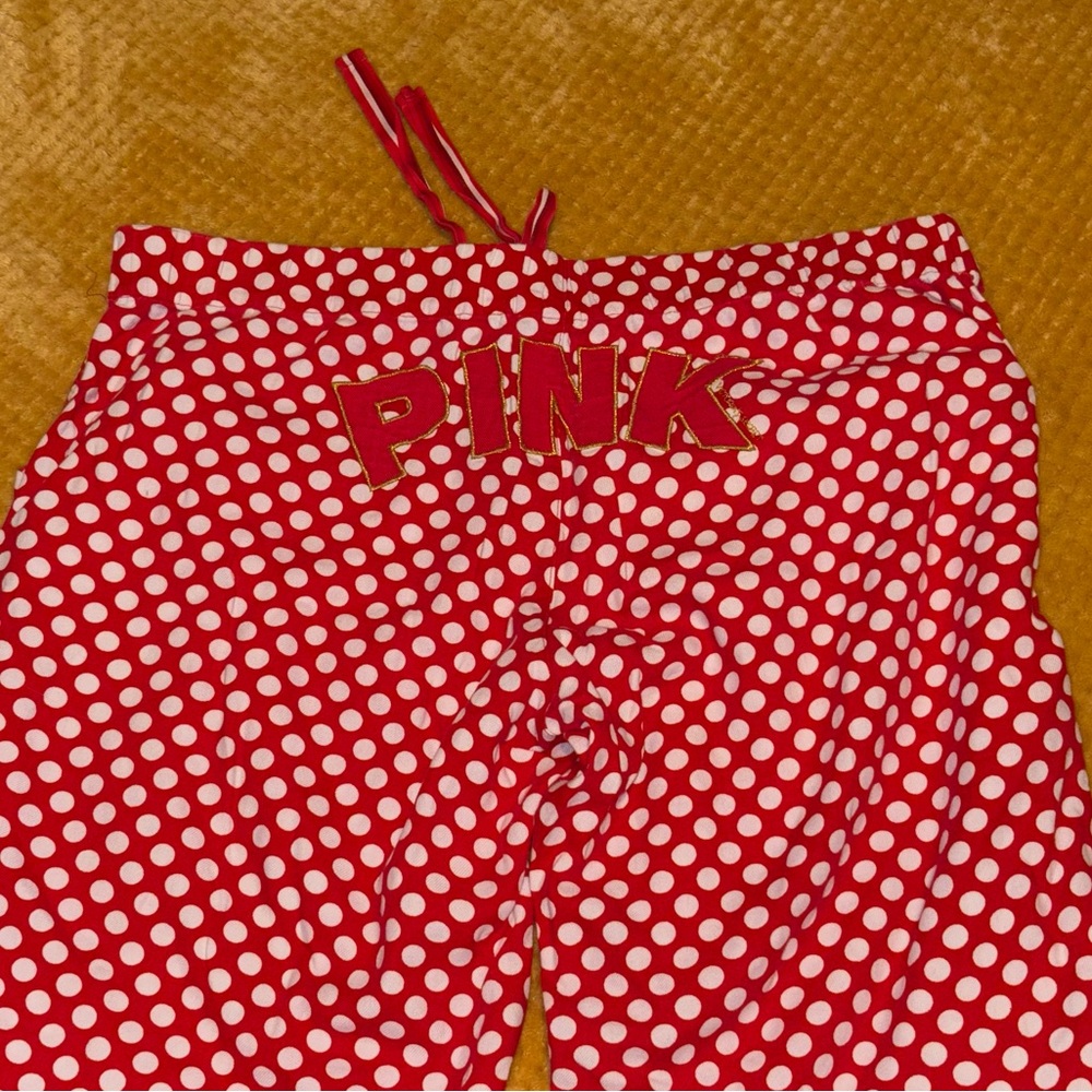 PINK Victoria's Secret Red and White Polka Dot Pants